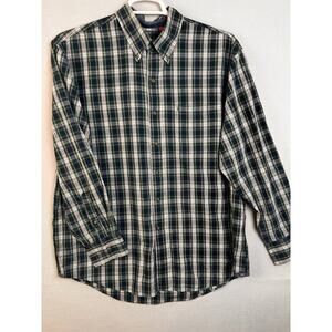 Izod Plaid Shirt Men's Large Cotton Casual Outdoors Work Classic Button Down